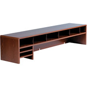 Safco Low-Profile Wood Desktop Organizer, Medium Oak, 5 Dividers