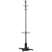 Safco Metal Coat Tree with Umbrella Stand, Black