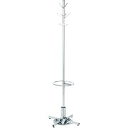 Safco Metal Coat Tree with Umbrella Stand, Chrome