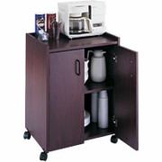 Safco Mobile Refreshment Center, 31"H x 23"W x 18"D, Mahogany