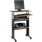 Safco Stand-up 35"-49" Adjustable Height Workstation, Oak