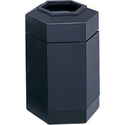 Safco Trophy Collection Indoor/Outdoor Receptacle, Black, 31"H x 25 1/2"W x 22"D, 45 Gal.