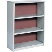 Safco Value Mate Baked Enamel Finish on Steel Bookcase, Gray, 3-Shelf, 41"H x 31 3/4"W x 13 1/2"D
