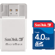 SanDisk 4GB SD Card with MicroMate USB 2.0 Reader