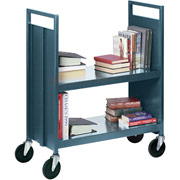 Sandusky 2 Flat Shelf Mobile Booktruck, Charcoal