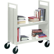 Sandusky 2 Flat Shelf Mobile Booktruck, Gray