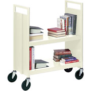 Sandusky 2 Flat Shelf Mobile Booktruck, Putty