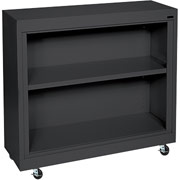 Sandusky 2 Shelf Mobile Bookcase, Black