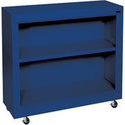 Sandusky 2 Shelf Mobile Bookcase, Blue