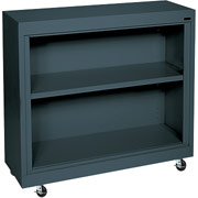 Sandusky 2 Shelf Mobile Bookcase, Charcoal