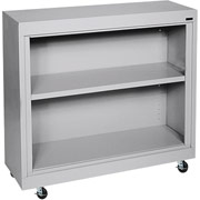 Sandusky 2 Shelf Mobile Bookcase, Gray
