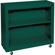 Sandusky 2 Shelf Mobile Bookcase, Green