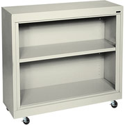 Sandusky 2 Shelf Mobile Bookcase, Putty