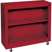 Sandusky 2 Shelf Mobile Bookcase, Red