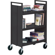 Sandusky 3 Flat Shelf Mobile Booktruck, Black