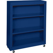 Sandusky 3 Shelf Mobile Bookcase, Blue