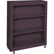 Sandusky 3 Shelf Mobile Bookcase, Burgundy