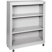 Sandusky 3 Shelf Mobile Bookcase, Gray