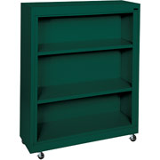 Sandusky 3 Shelf Mobile Bookcase, Green