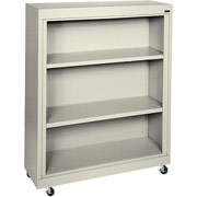 Sandusky 3 Shelf Mobile Bookcase, Putty