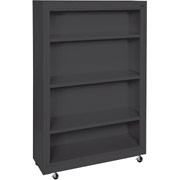 Sandusky 4 Shelf Mobile Bookcase, Black