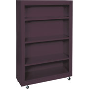 Sandusky 4 Shelf Mobile Bookcase, Burgundy