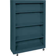 Sandusky 4 Shelf Mobile Bookcase, Charcoal