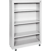 Sandusky 4 Shelf Mobile Bookcase, Gray