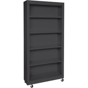 Sandusky 5 Shelf Mobile Bookcase, Black