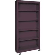 Sandusky 5 Shelf Mobile Bookcase, Burgundy