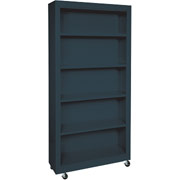 Sandusky 5 Shelf Mobile Bookcase, Charcoal