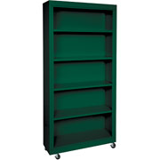 Sandusky 5 Shelf Mobile Bookcase, Green