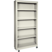 Sandusky 5 Shelf Mobile Bookcase, Putty