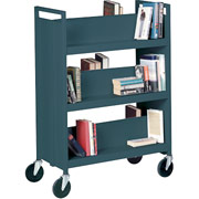 Sandusky 6 Sloped Shelf Mobile Booktruck, Charcoal