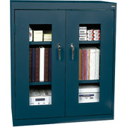 Sandusky Clear View Counter Storage Cabinet, 42"H x 36"W x 18"D, Charcoal