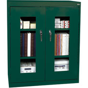 Sandusky Clear View Counter Storage Cabinet, 42"H x 36"W x 18"D, Green