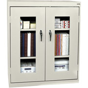 Sandusky Clear View Counter Storage Cabinet, 42"H x 36"W x 18"D, Putty
