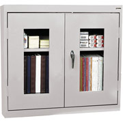 Sandusky Clear View Double Door Cabinet, Dove Gray