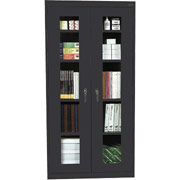 Sandusky Clear View Tall Storage Cabinet, 72"H x 36"W x 18"D, Black