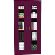 Sandusky Clear View Tall Storage Cabinet, 72"H x 36"W x 18"D, Burgundy