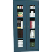 Sandusky Clear View Tall Storage Cabinet, 72"H x 36"W x 18"D, Charcoal