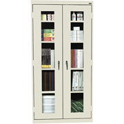 Sandusky Clear View Tall Storage Cabinet, 72"H x 36"W x 18"D, Putty