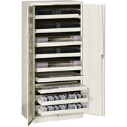 Sandusky Commercial Stationary Media Storage Cabinet with 9 CD Drawers, Putty