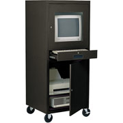 Sandusky Computer Cabinet, 58"H x 26"W x 24"D, Black