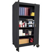 Sandusky Extra Large Mobile Storage Cabinet, 60"H x 46"W x 24"D, Black