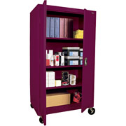 Sandusky Extra Large Mobile Storage Cabinet, 60"H x 46"W x 24"D, Burgundy