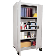 Sandusky Extra Large Mobile Storage Cabinet, 60"H x 46"W x 24"D, Dove Gray