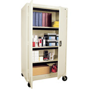 Sandusky Extra Large Mobile Storage Cabinet, 60"H x 46"W x 24"D, Putty