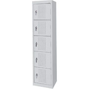 Sandusky Five Tier Storage Locker, Dove Gray