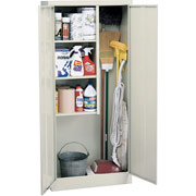 Sandusky Janitorial Supply Cabinet, 66"H x 30"W x 15"D, Putty